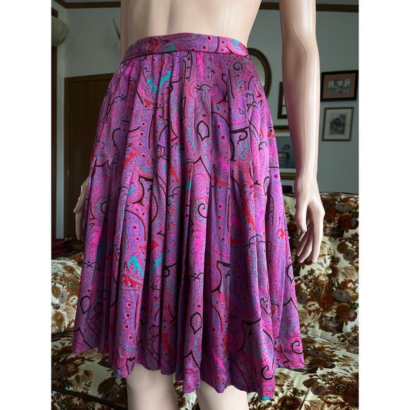 Vintage Carlisle 100% Silk Paisley Skirt - Picture 3 of 7